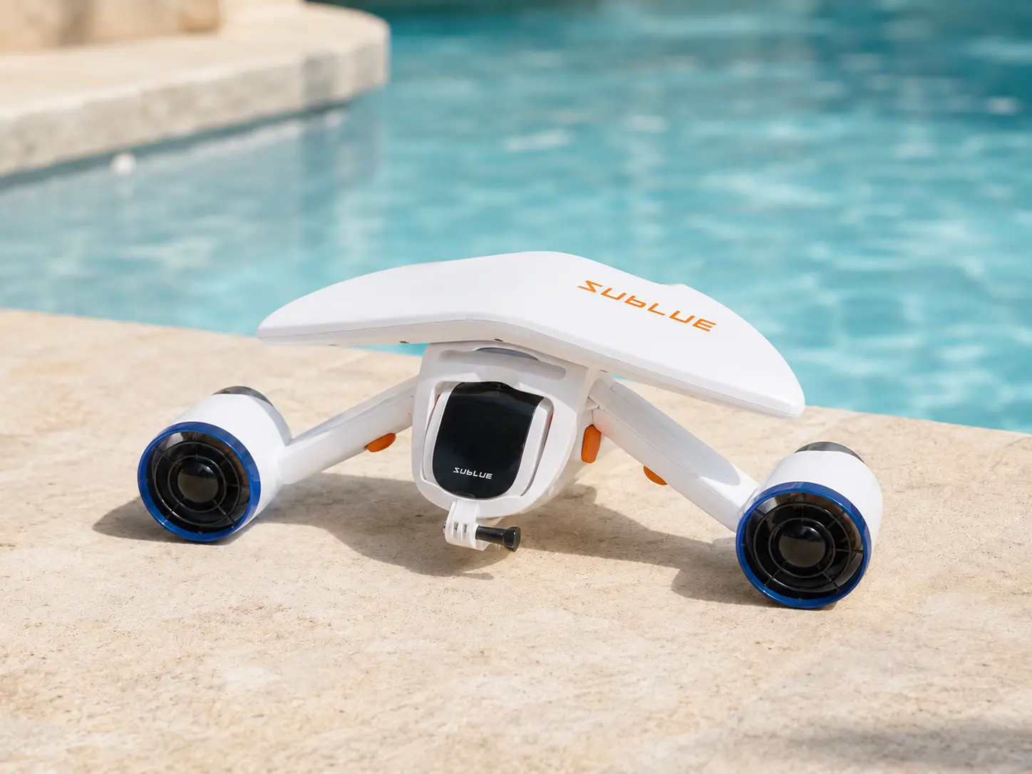 ALMARA - Electric water scooter by the pool at a Mediterranean resort